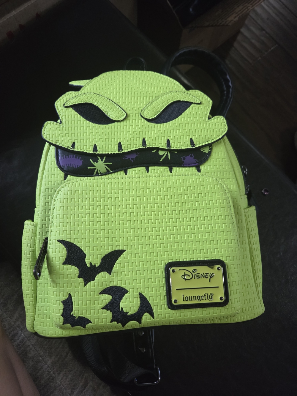 Rare Uk Edition Disney x Loungefly Neon Green Oogie Boogie Mini Backpack